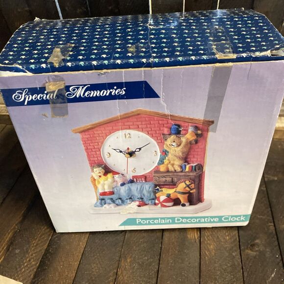 Special Memories Whimsical Ceramic Clock Kids Room Battery Operated - Picture 8 of 12